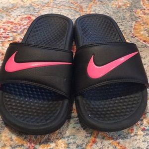 Nike Black & Pink Slides